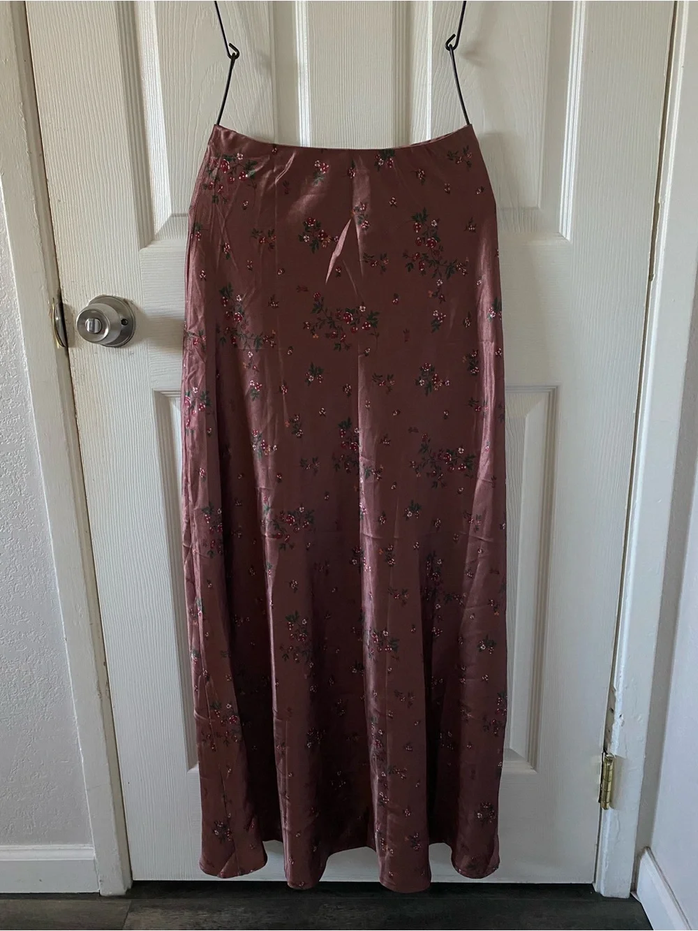 Fashion Nova Copper Satin Floral Maxi Skirt - Picture 6 of 6